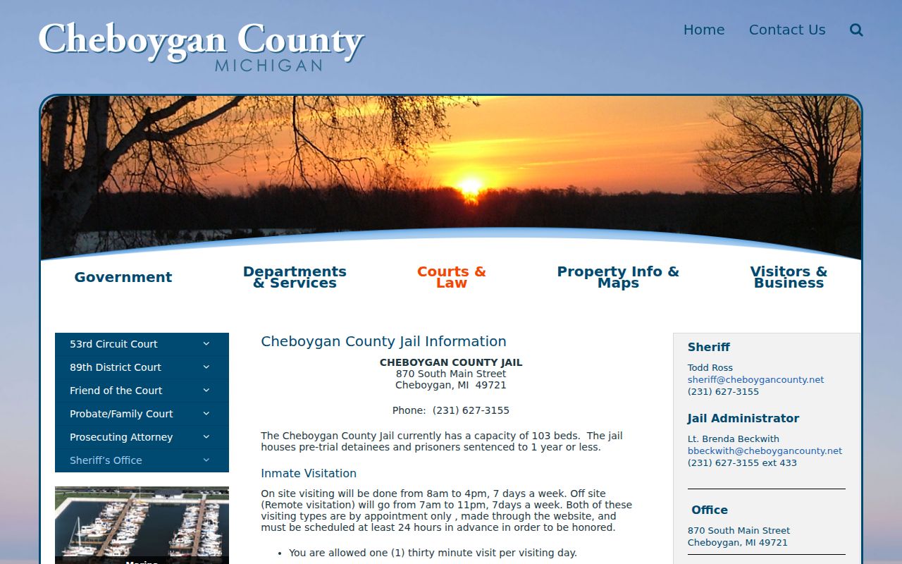Cheboygan County jail information for after-hours bond on a warrant